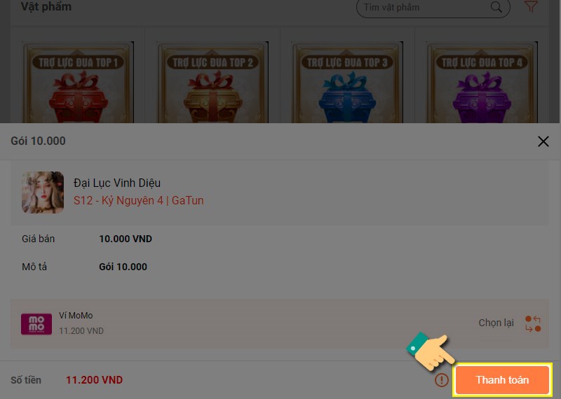 Nhấn thanh to&aacute;n