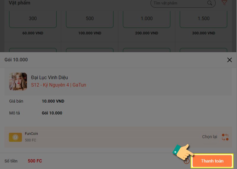 Nhấn thanh to&aacute;n