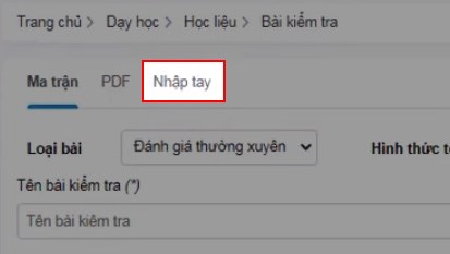 Chọn Nhập tay Chọn Nhập tay