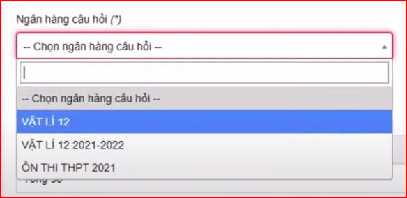 Lựa chọn các câu hỏi cho bài kiểm tra trắc nghiệm tại mục Ngân hàng câu hỏi Lựa chọn các câu hỏi cho bài kiểm tra trắc nghiệm tại mục Ngân hàng câu hỏi