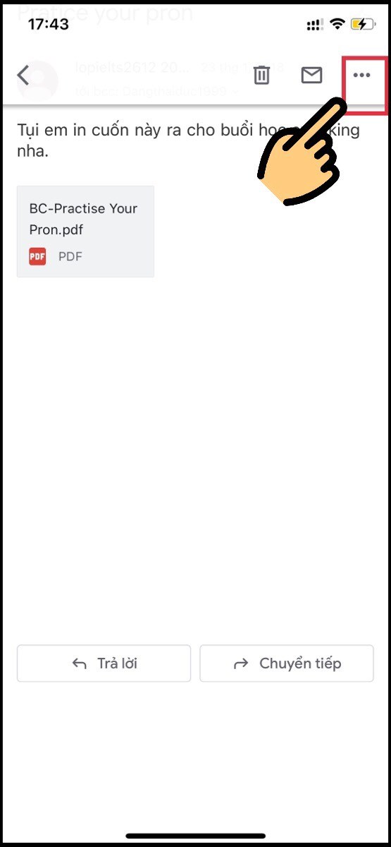 Nhấn vào biểu tượng dấu ba chấm Nhấn vào biểu tượng dấu ba chấm