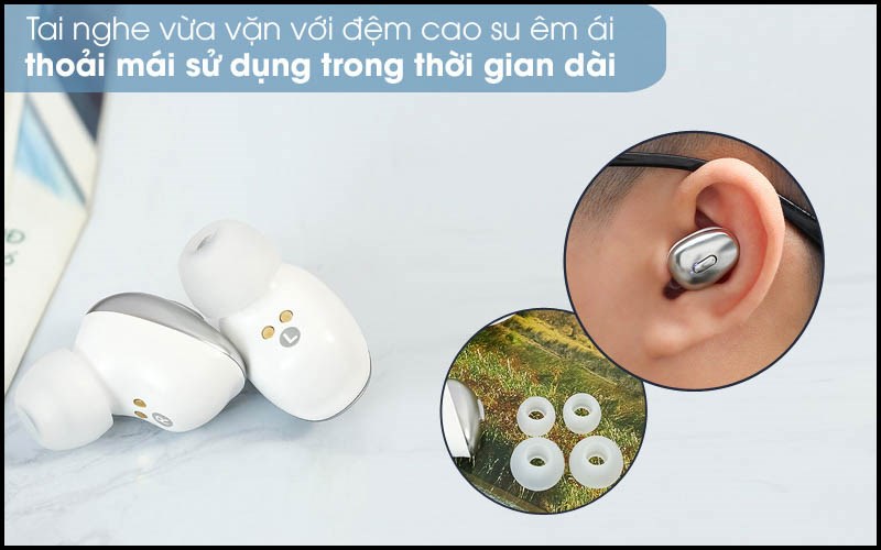 Bluetooth True Wireless Mozard Q8 tạo cảm gi&aacute;c đeo thoải m&aacute;i, &ecirc;m &aacute;i