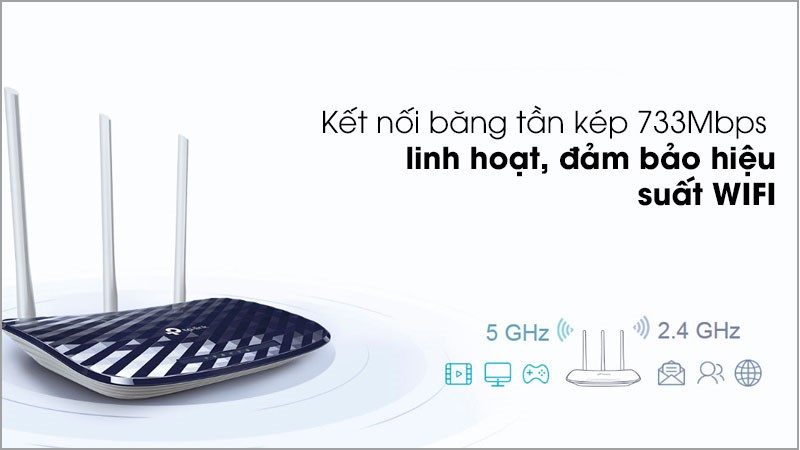 Router Wifi Chuẩn AC750 Băng Tần K&eacute;p TP-Link Archer C20