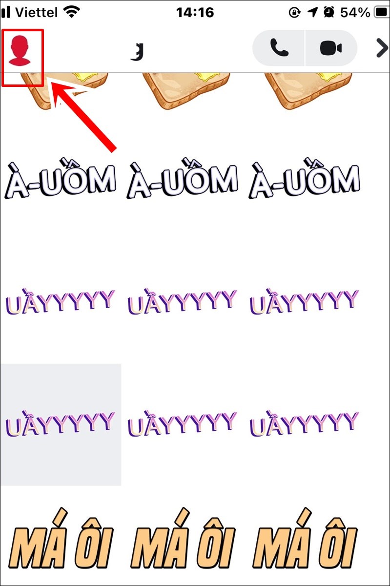 Chọn v&agrave;o biểu tượng hồ sơ