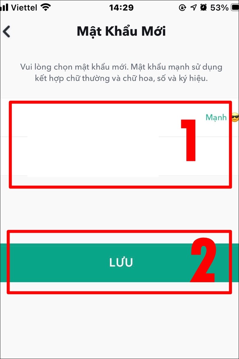 Nhập mật khẩu mới v&agrave; nhấn Lưu