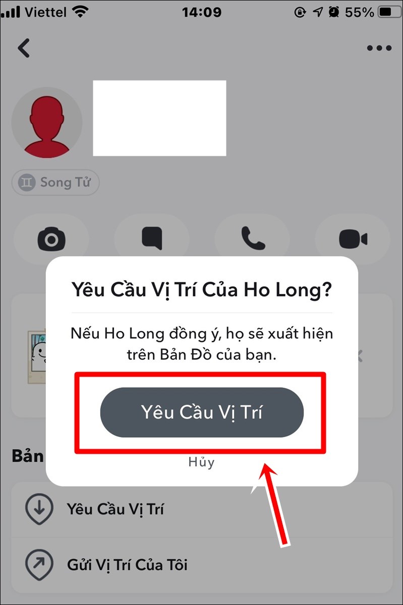 Nhấn Y&ecirc;u cầu vị tr&iacute; một lần nữa để x&aacute;c nhận