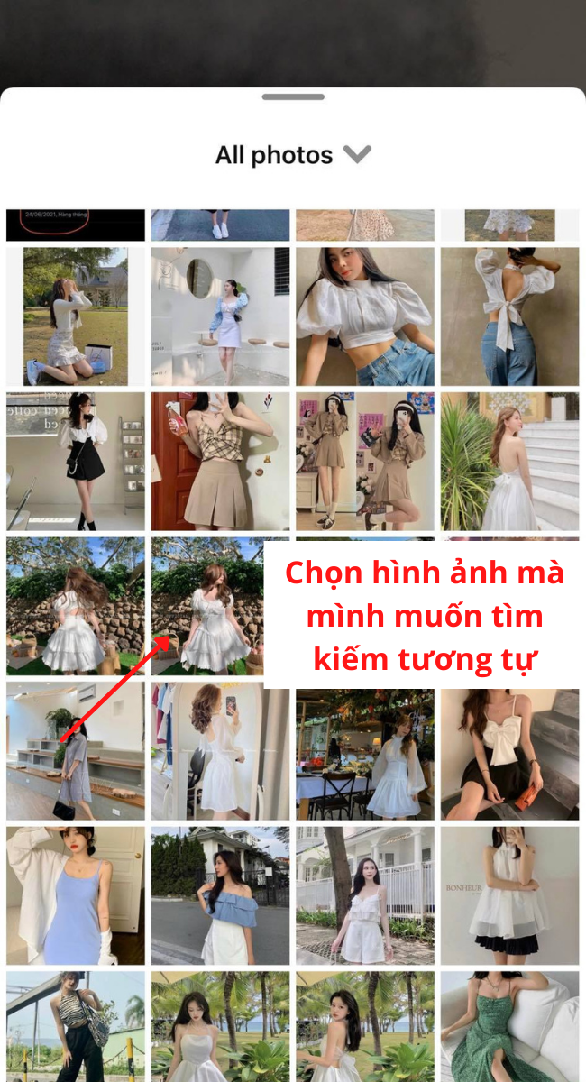 Chọn hình ảnh mình muốn tìm kiếm tương tự Chọn hình ảnh mình muốn tìm kiếm tương tự