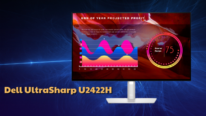 Dell UltraSharp U2422H m&agrave;n h&igrave;nh mỏng với độ ph&acirc;n giải sắc n&eacute;t