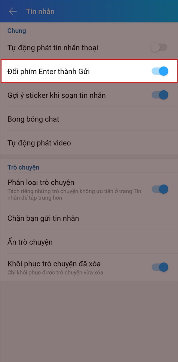 đổi ph&iacute;m Enter