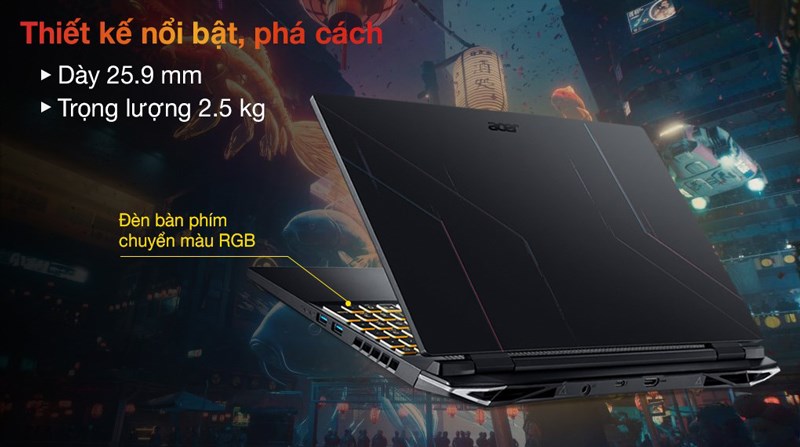 Acer Nitro 5 Tiger AN515 58 52SP i5 12500H Bắt mắt với thiết kế gaming hầm hố