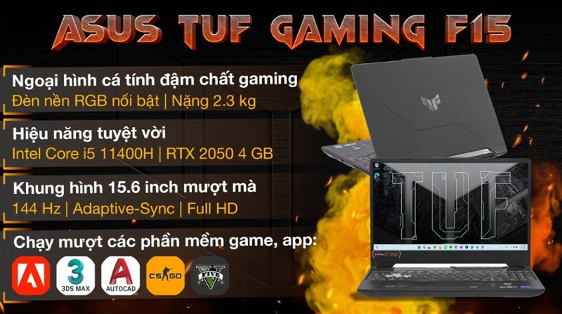 Laptop Asus TUF Gaming F15 FX506HF i5