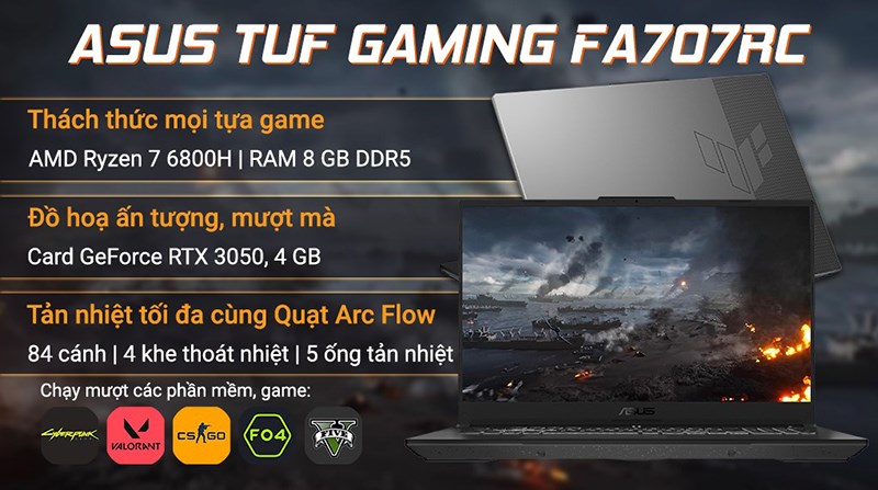 Asus TUF Gaming FA707RC R7 6800H (HX130W)