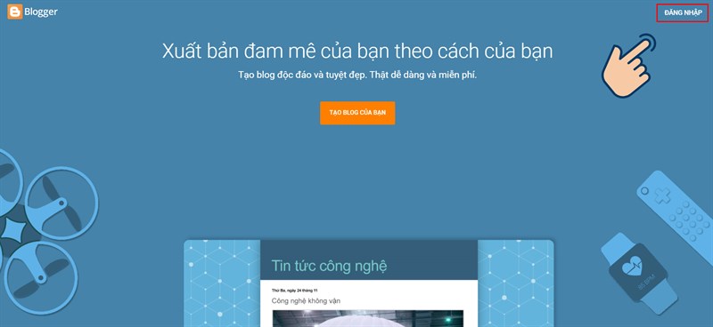 Đăng nhập vào Blogger bằng tài khoản Google