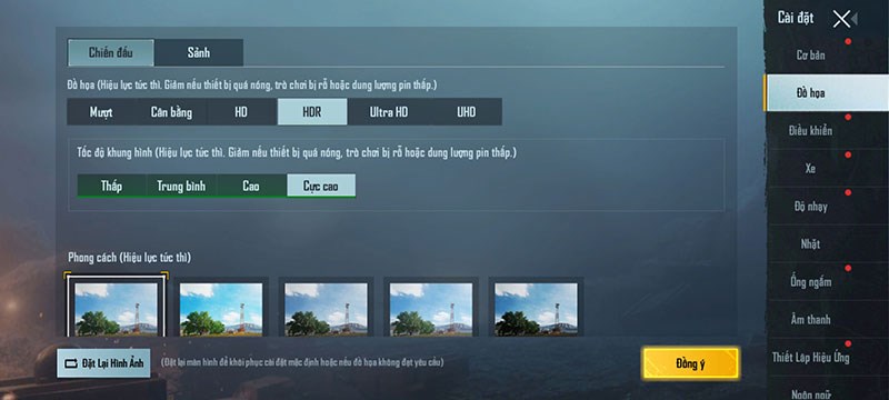 Chỉnh cấu h&igrave;nh ở mức 40 FPS để trải nghiệm game mượt nhất nh&eacute;