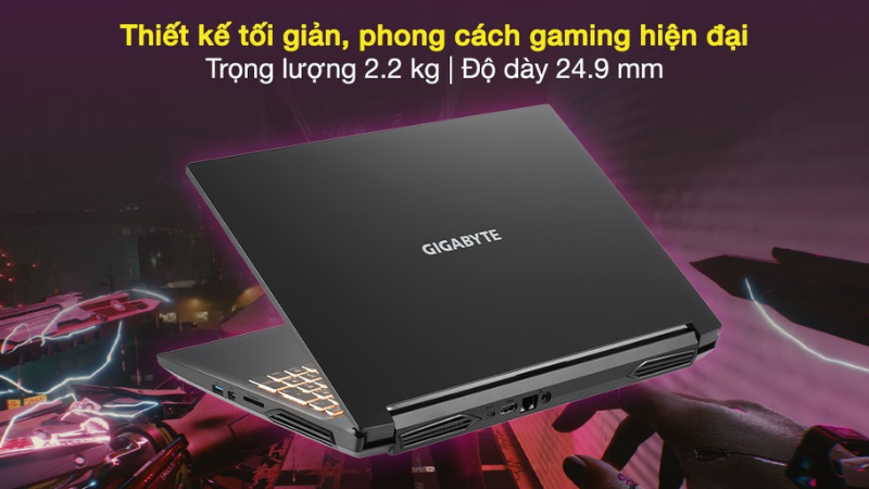 Gigabyte Gaming G5 i5 10500H cùng thiết kế hiện đại, phong cách gaming