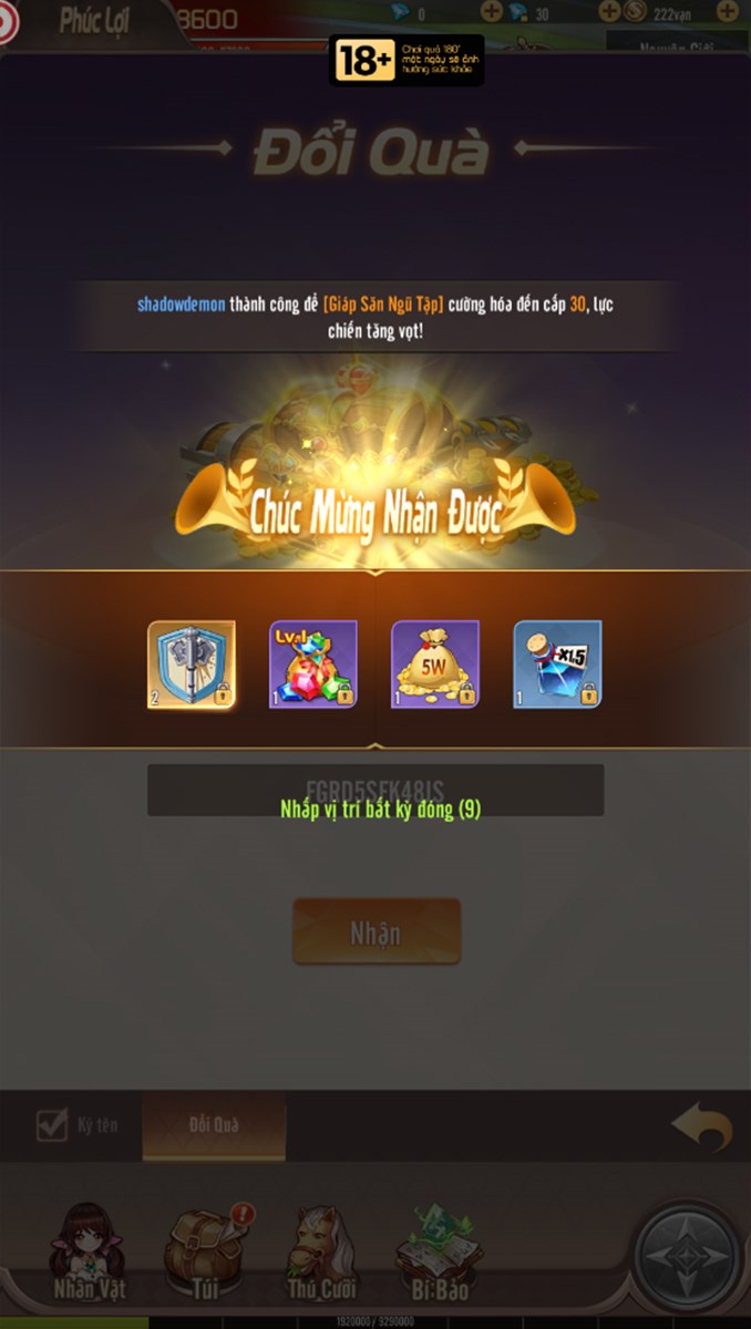 Nhận qu&agrave; th&agrave;nh c&ocirc;ng