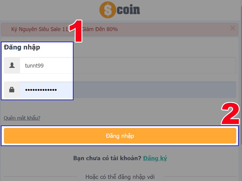 Đăng nhập t&agrave;i khoản game Tập K&iacute;ch
