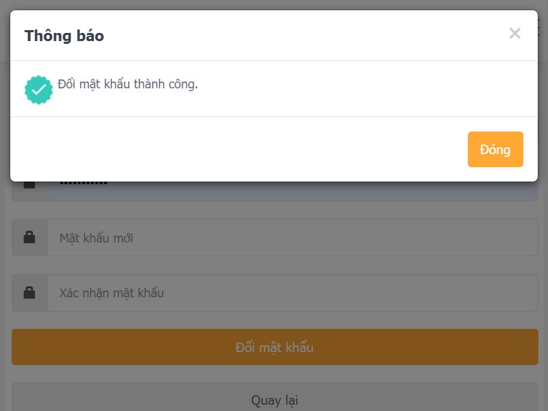 Đổi mật khẩu th&agrave;nh c&ocirc;ng