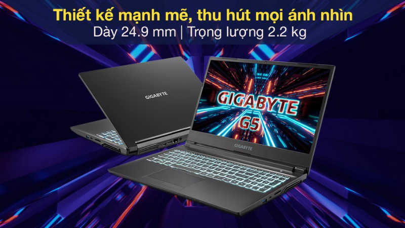 GIGABYTE Gaming G5 i5 với thiết kế mạnh mẽ thu h&uacute;t mọi &aacute;nh nh&igrave;n
