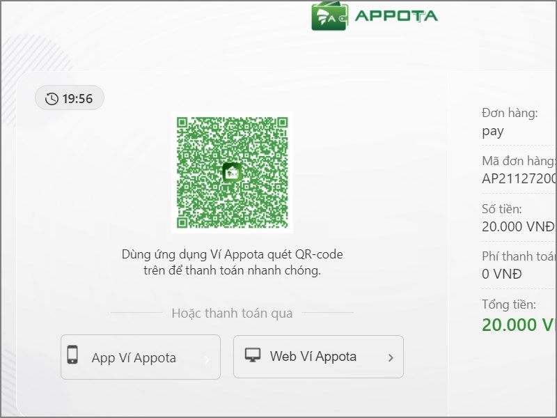 Quét mã QR để thanh toán