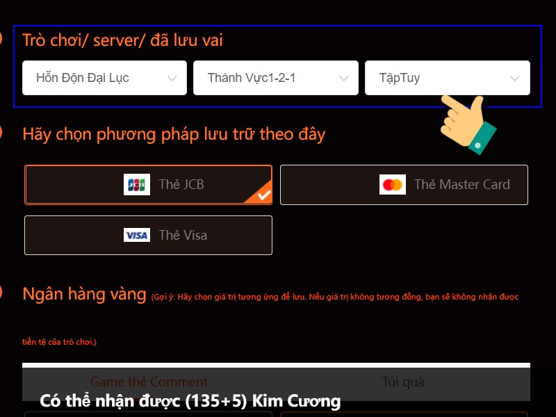 Chọn nhân vật game của bạn