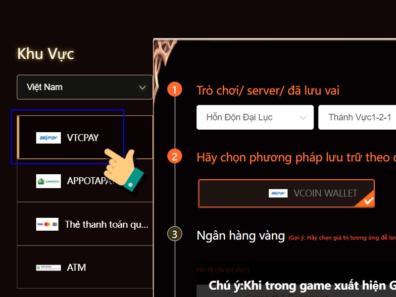 Nạp bằng ví VTCPay