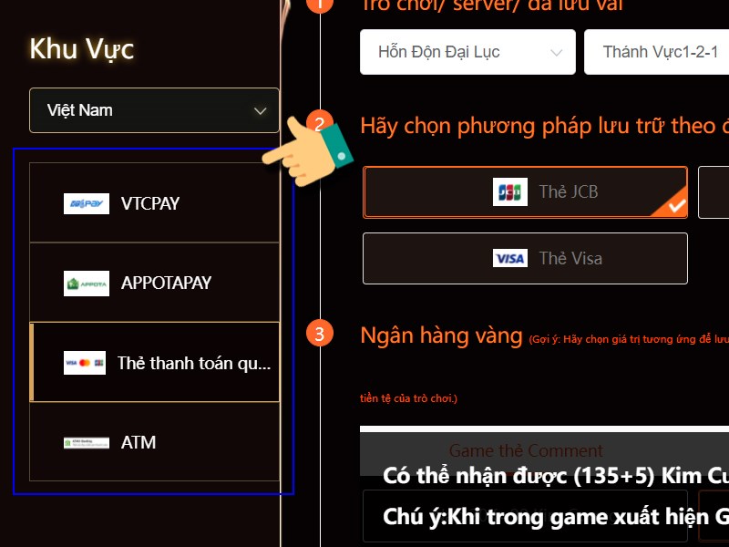 Chọn phương thức thanh toán