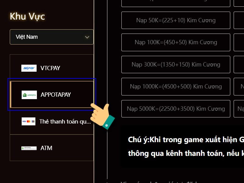 Nạp bằng AppotaPay