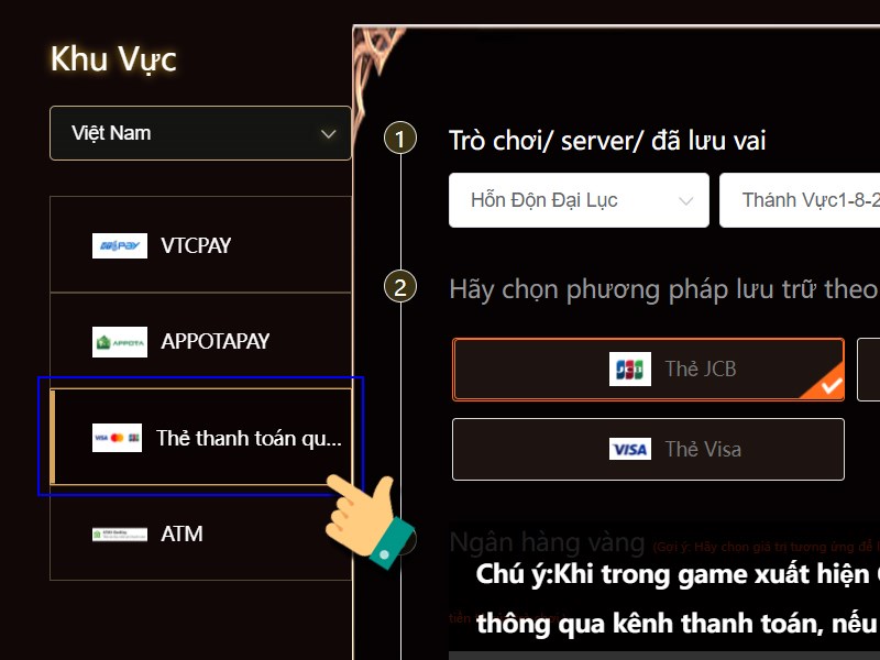 Nạp bằng thẻ quốc tế