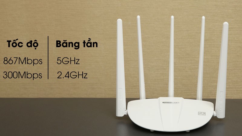 Router Wifi Chuẩn AC1200 Totolink A810R