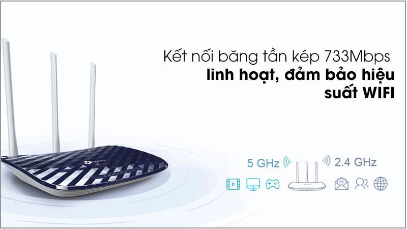 Router Wifi Chuẩn AC750 Băng Tần K&eacute;p TP-Link Archer C20