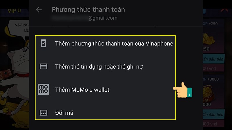 Chọn phương thức thanh toán