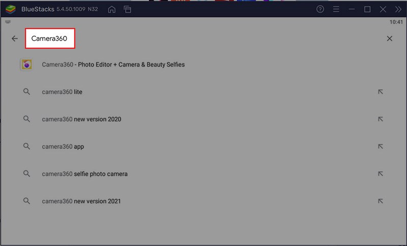 Nhập camera360 vào khung tìm kiếm Nhập camera360 vào khung tìm kiếm