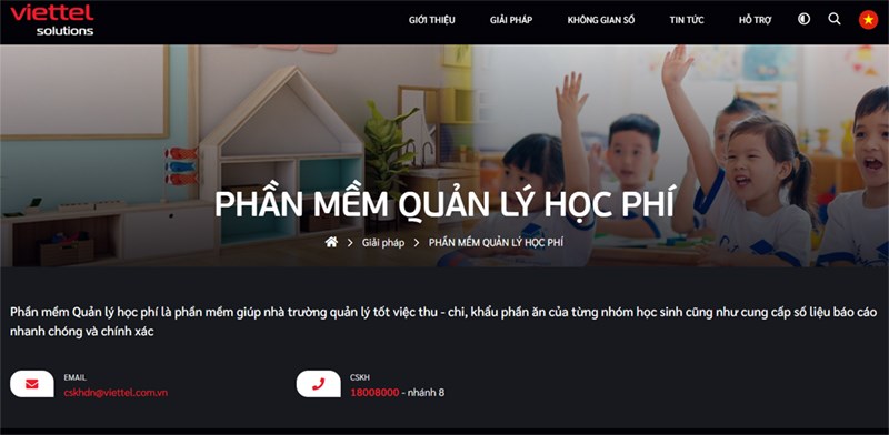 Viettel Solutions: Phần mềm quản l&yacute; học ph&iacute;
