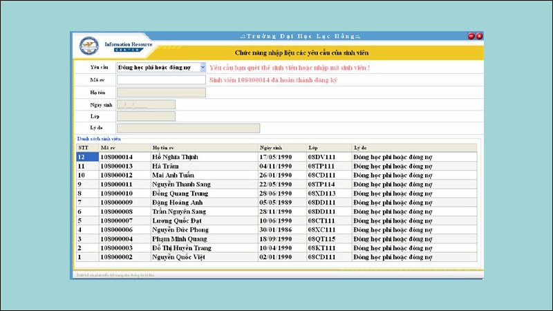 lhu: Phần mềm quản l&yacute; học ph&iacute;