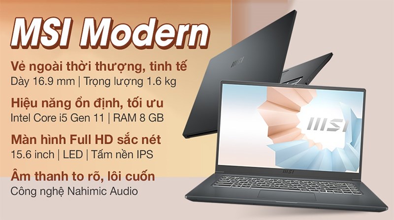 Laptop MSI Modern 15 A11MU i5 Laptop MSI Modern 15 A11MU i5