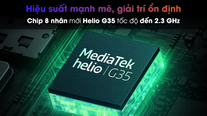 Chip MediaTek Helio G35 cho hiệu năng chơi game mạnh mẽ