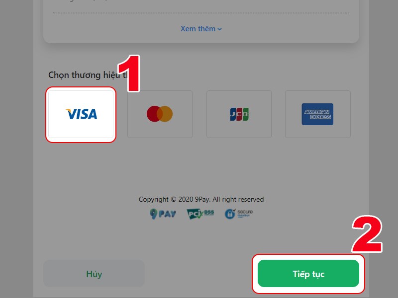 Chọn loại thẻ t&iacute;n dụng