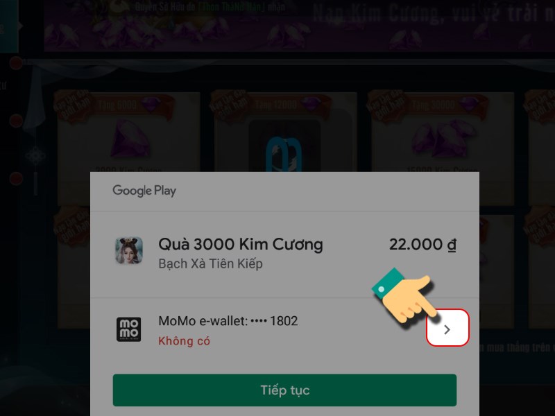 Nhấn v&agrave;o biểu tượng mũi t&ecirc;n