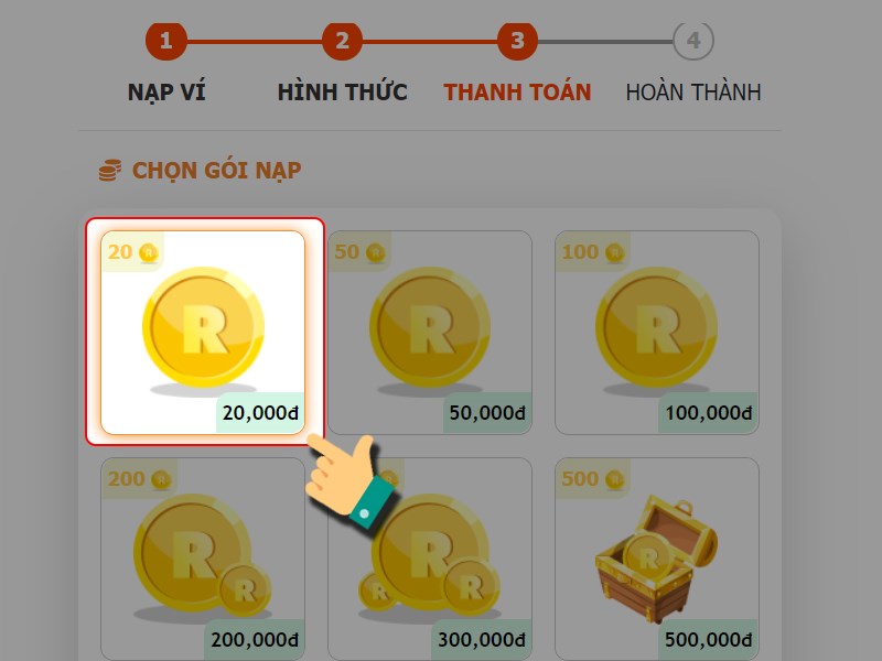 Chọn gói nạp