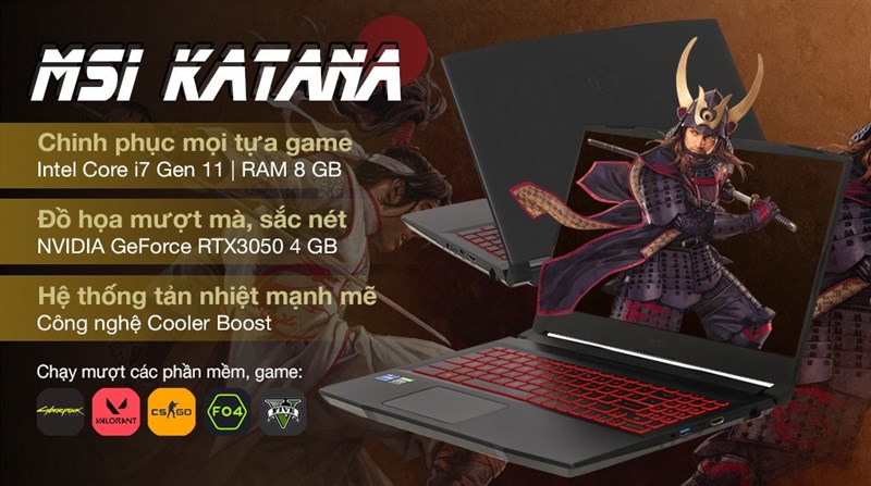  Điểm nổi bật laptop MSI Katana Gaming GF66 11UC i7 11800H (224VN)