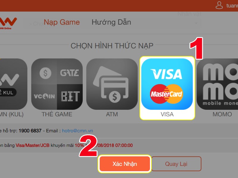 Thanh to&aacute;n bằng Visa