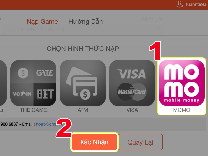 Thanh to&aacute;n bằng MoMo