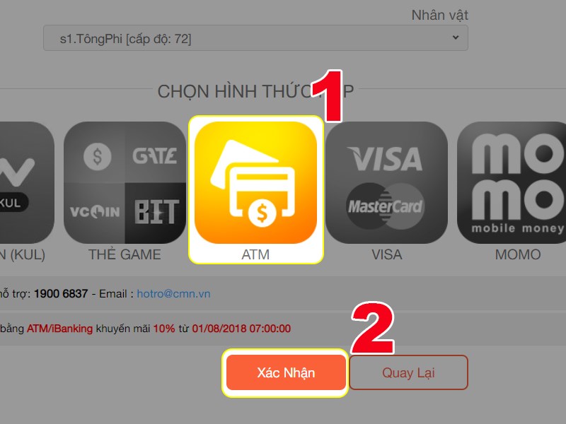 Thanh to&aacute;n bằng ATM