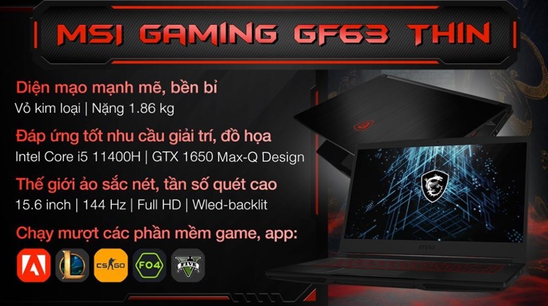 MSI Gaming GF63 Thin 11SC