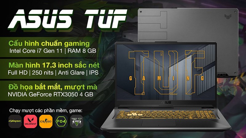 Laptop Asus TUF Gaming FX706HC i7 11800H