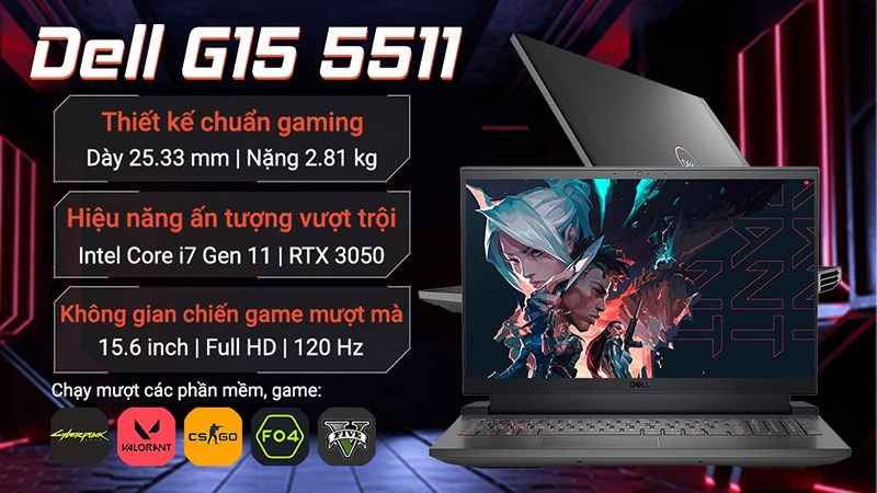 Dell Gaming G15 5511 i7 11800H (P105F006AGR)
