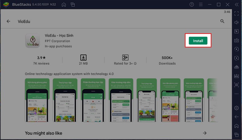 Chọn ứng dụng VioEdu > Nhấn Install Chọn ứng dụng VioEdu > Nhấn Install