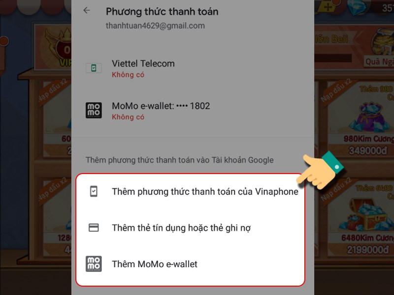 Chọn phương thức thanh to&aacute;n