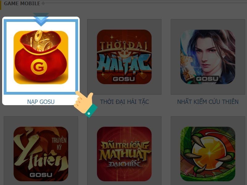 V&agrave;o trang nạp GOSU